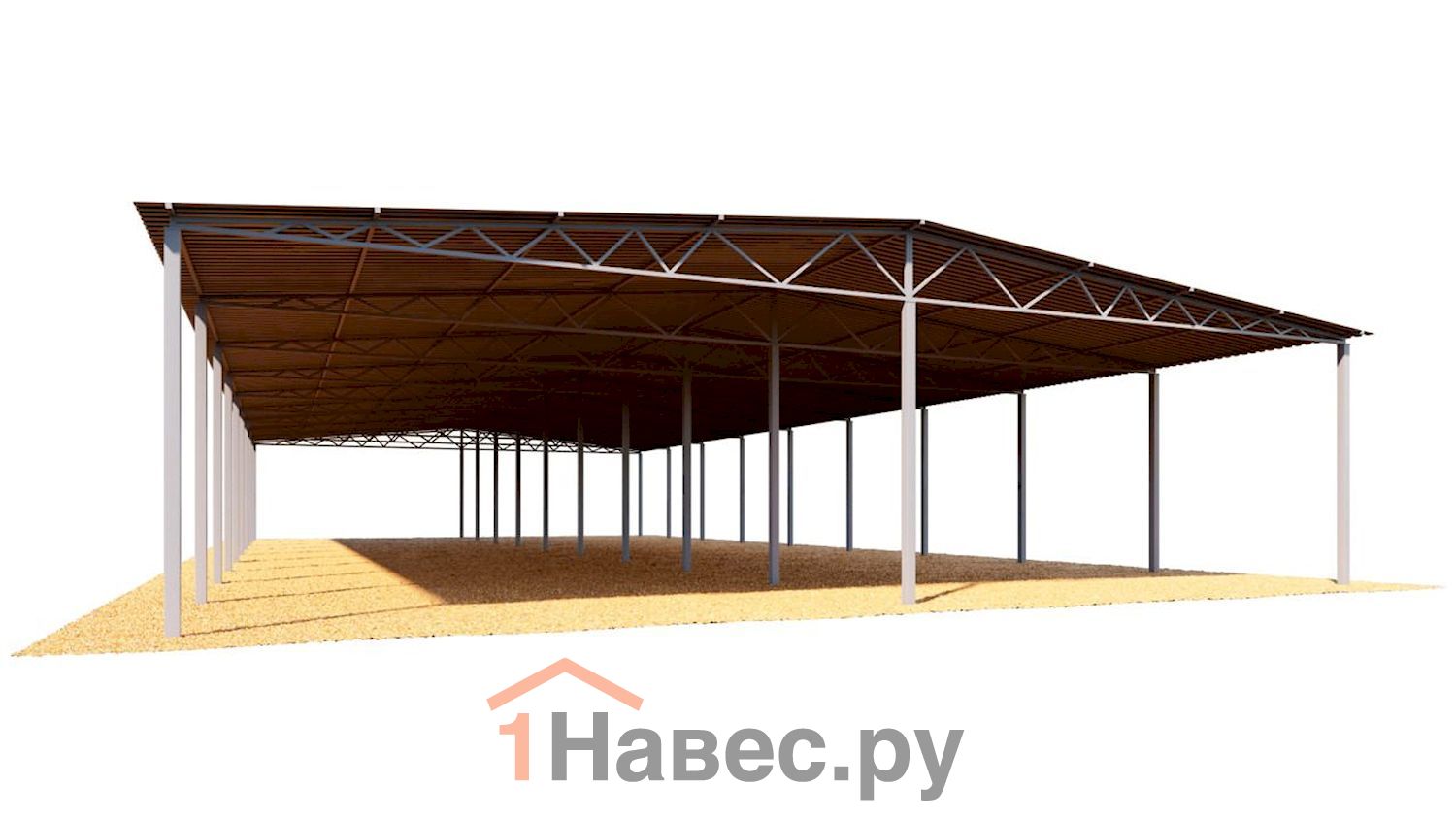 Двускатный промышленный навес