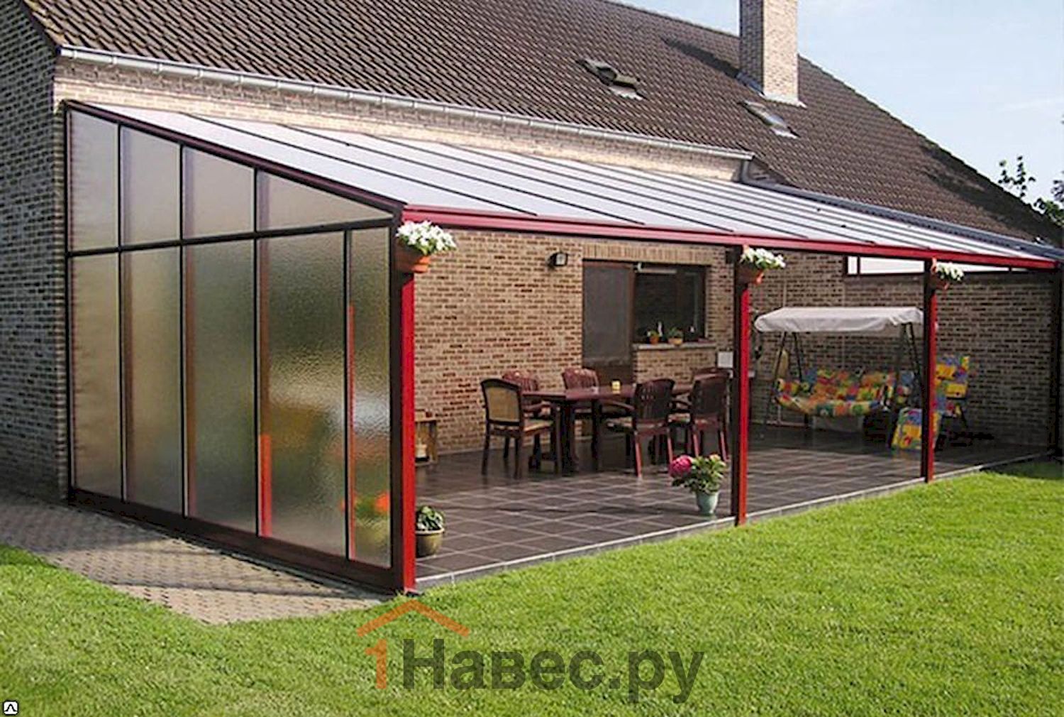 Терраса навес из поликарбоната